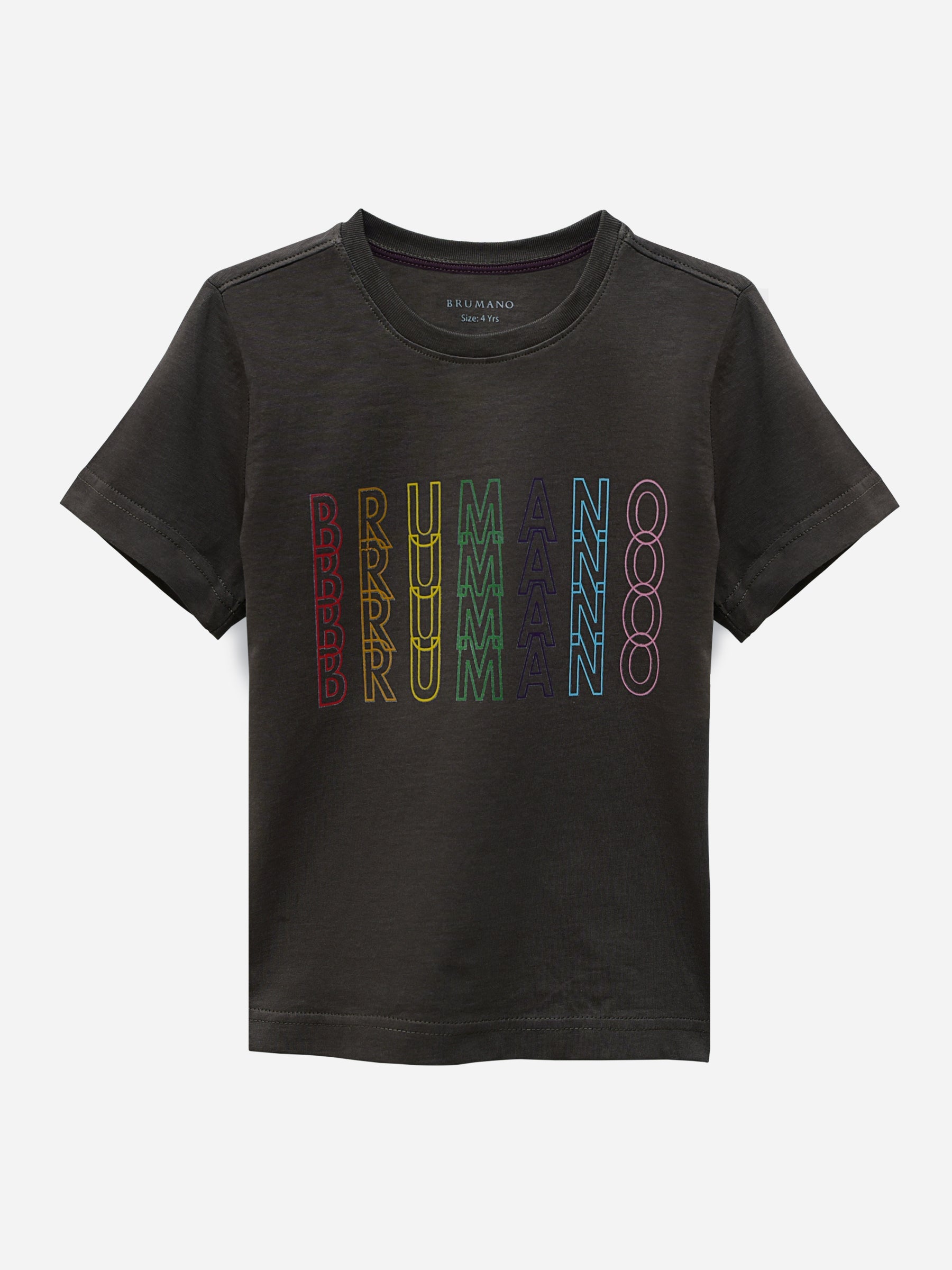 Brown Printed Short Sleeves Casual T-Shirt