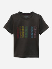 Brown Printed Short Sleeves Casual T-Shirt