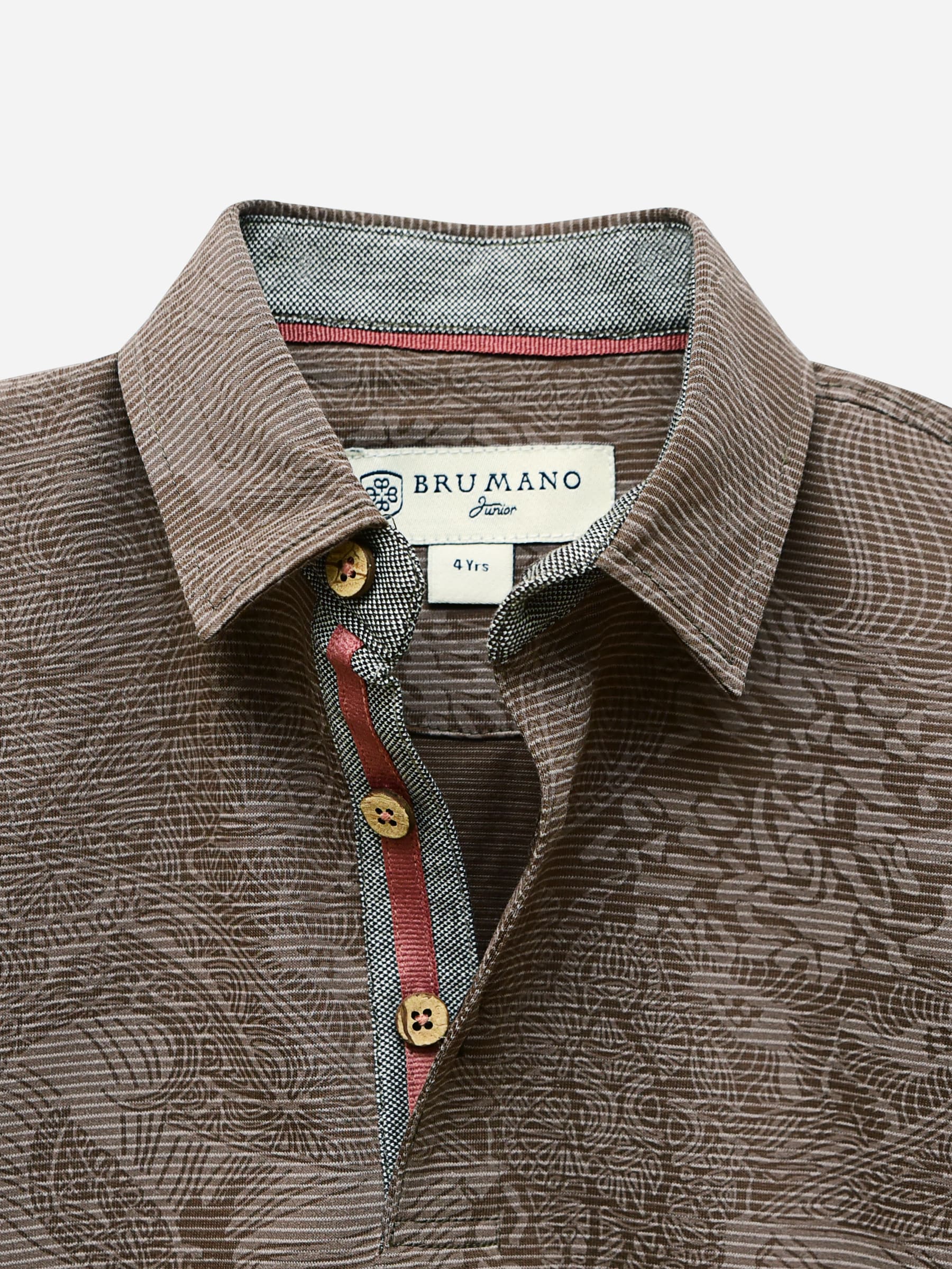 Brown Striped Casual Polo