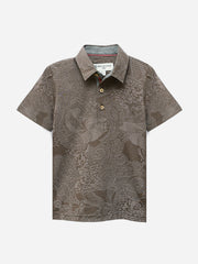 Brown Striped Casual Polo