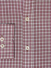 Brown Gingham Linen Blended Button Down Shirt - Luxe