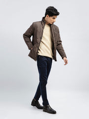 Brown Quilted Puffer Jacket