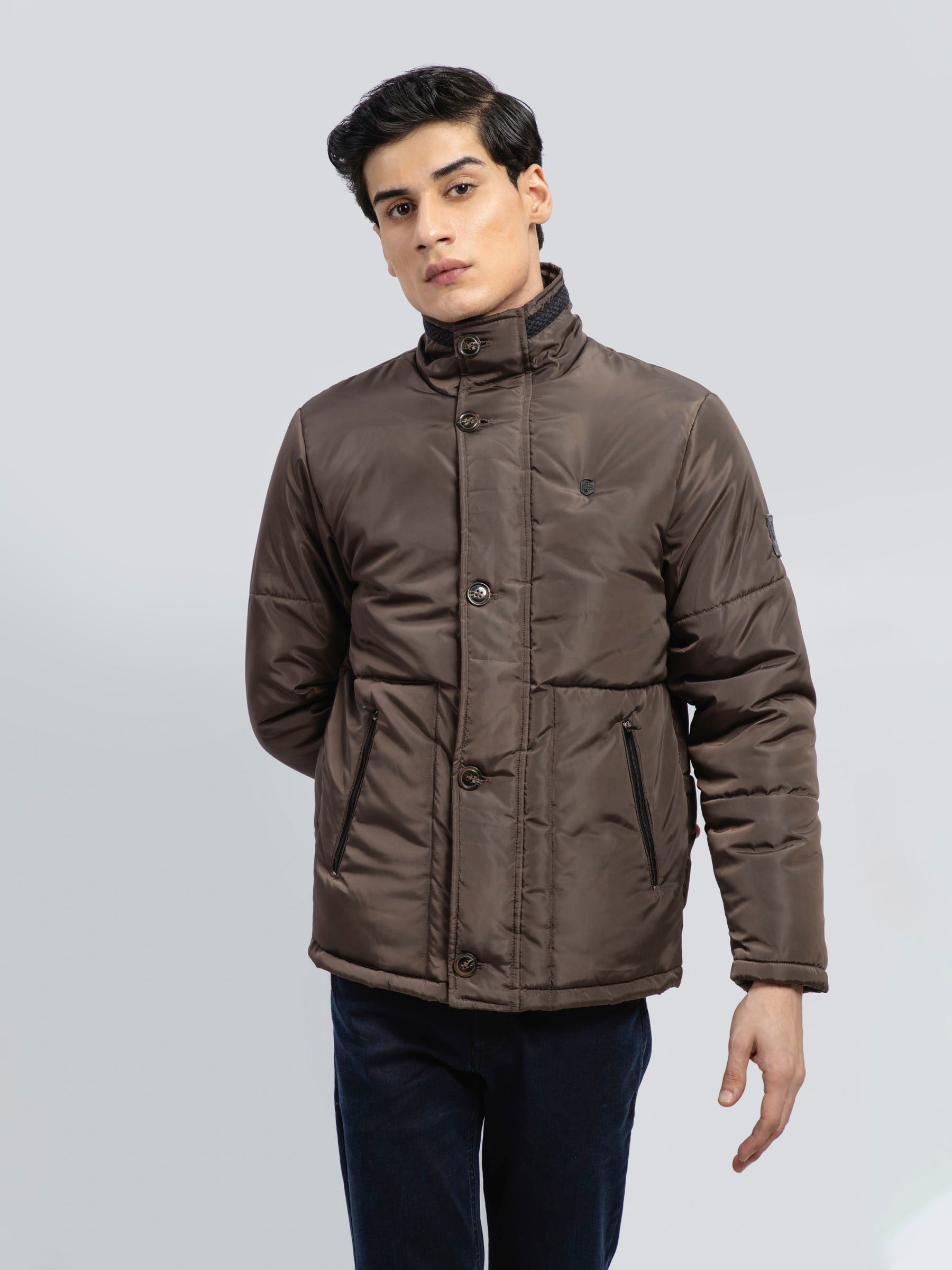 Brown Quilted Puffer Jacket