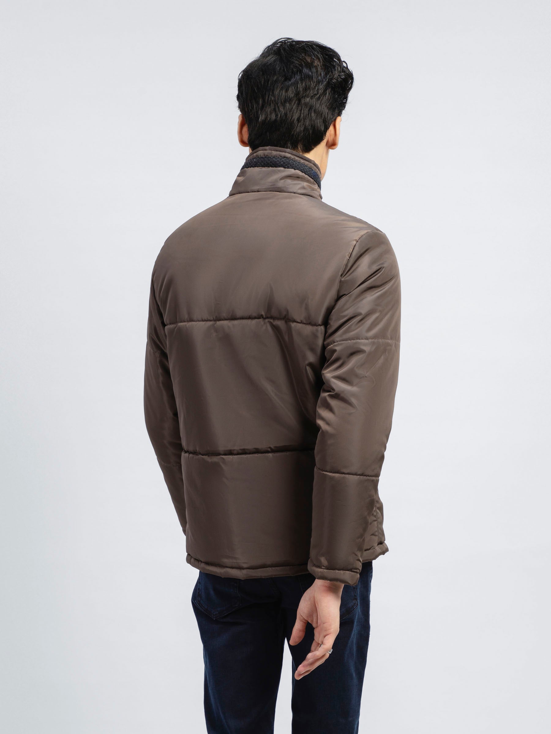 Brown Quilted Puffer Jacket