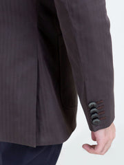 Brown Self Striped Blazer