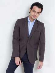 Brown Self Striped Blazer