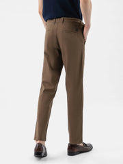 Brown Structured Casual Fit Chinos