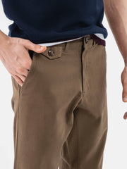 Brown Structured Casual Fit Chinos