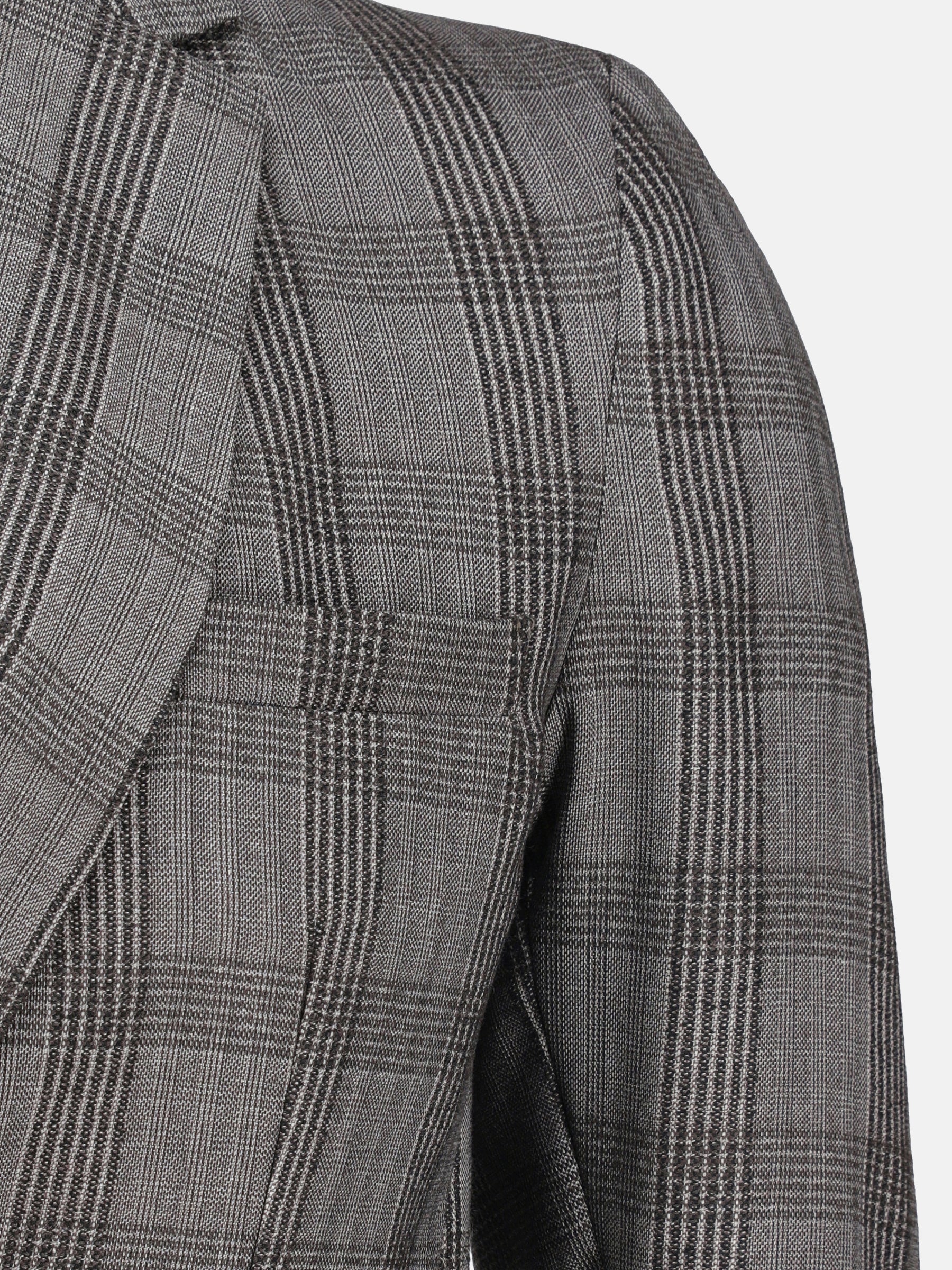 Brown Wool Checkered Blazer