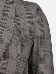 Brown Wool Checkered Blazer