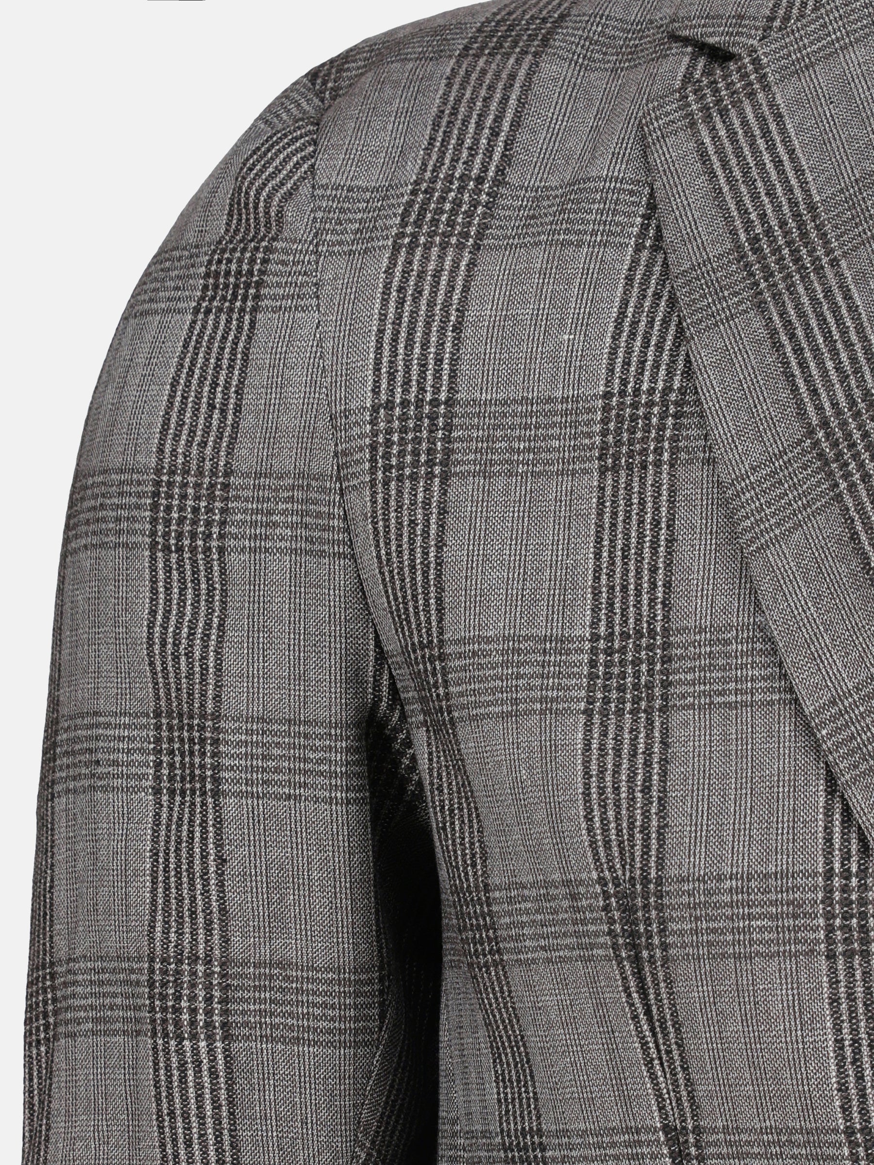 Brown Wool Checkered Blazer