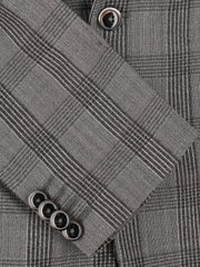 Brown Wool Checkered Blazer