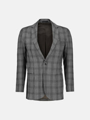 Brown Wool Checkered Blazer