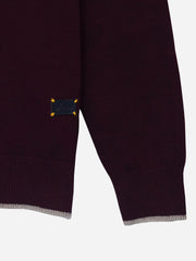 Burgundy Casual V-Neck Sweater