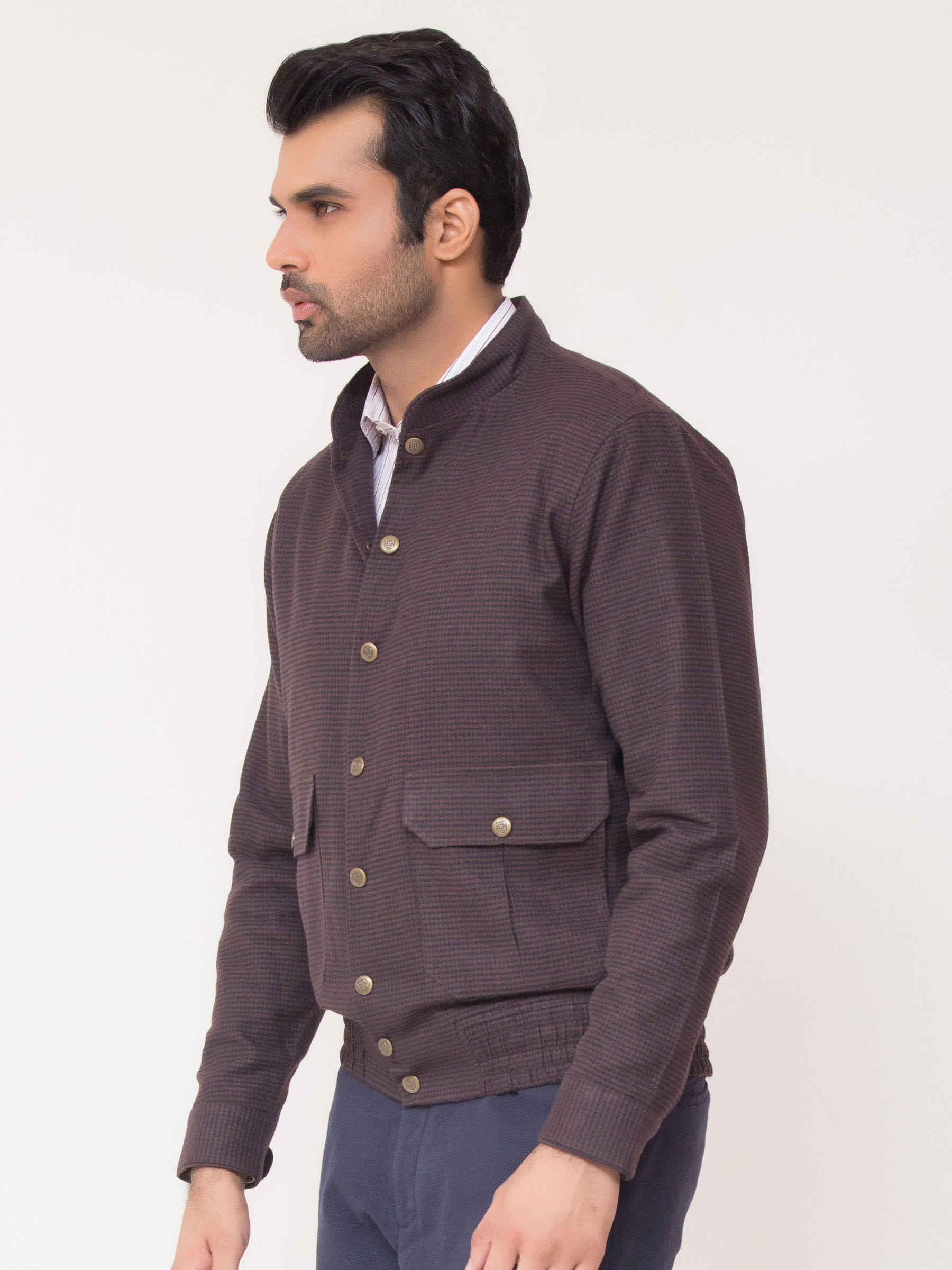 Burgundy Checkered Jacket
