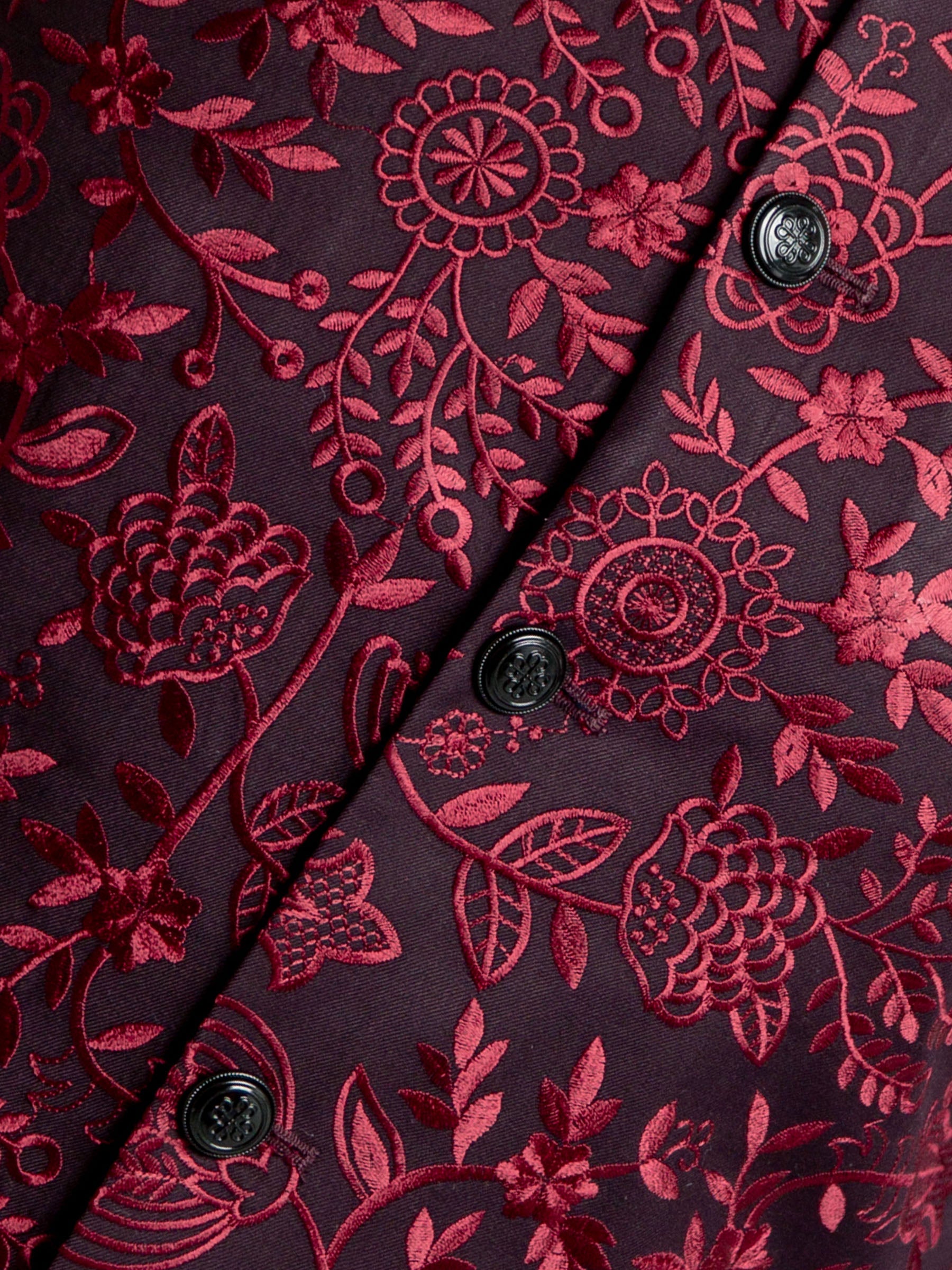Burgundy Embroidered Sartoria Waistcoat