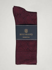 Burgundy Mercerized Diamond Socks