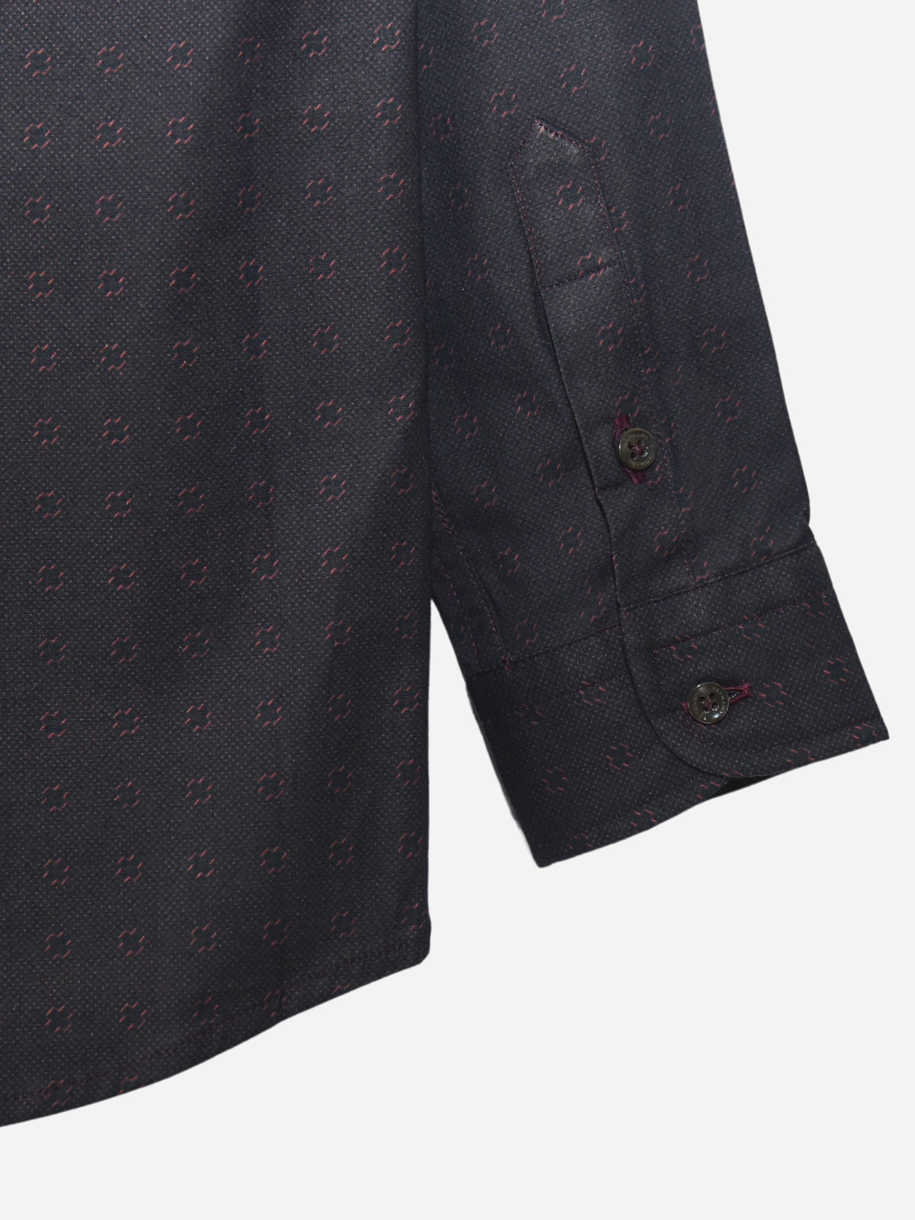 Burgundy Printed Casual Shirt