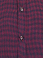 Burgundy & Blue Gingham Checkered Shirt