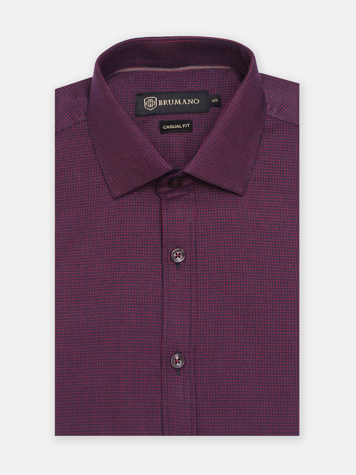 Burgundy & Blue Gingham Checkered Shirt
