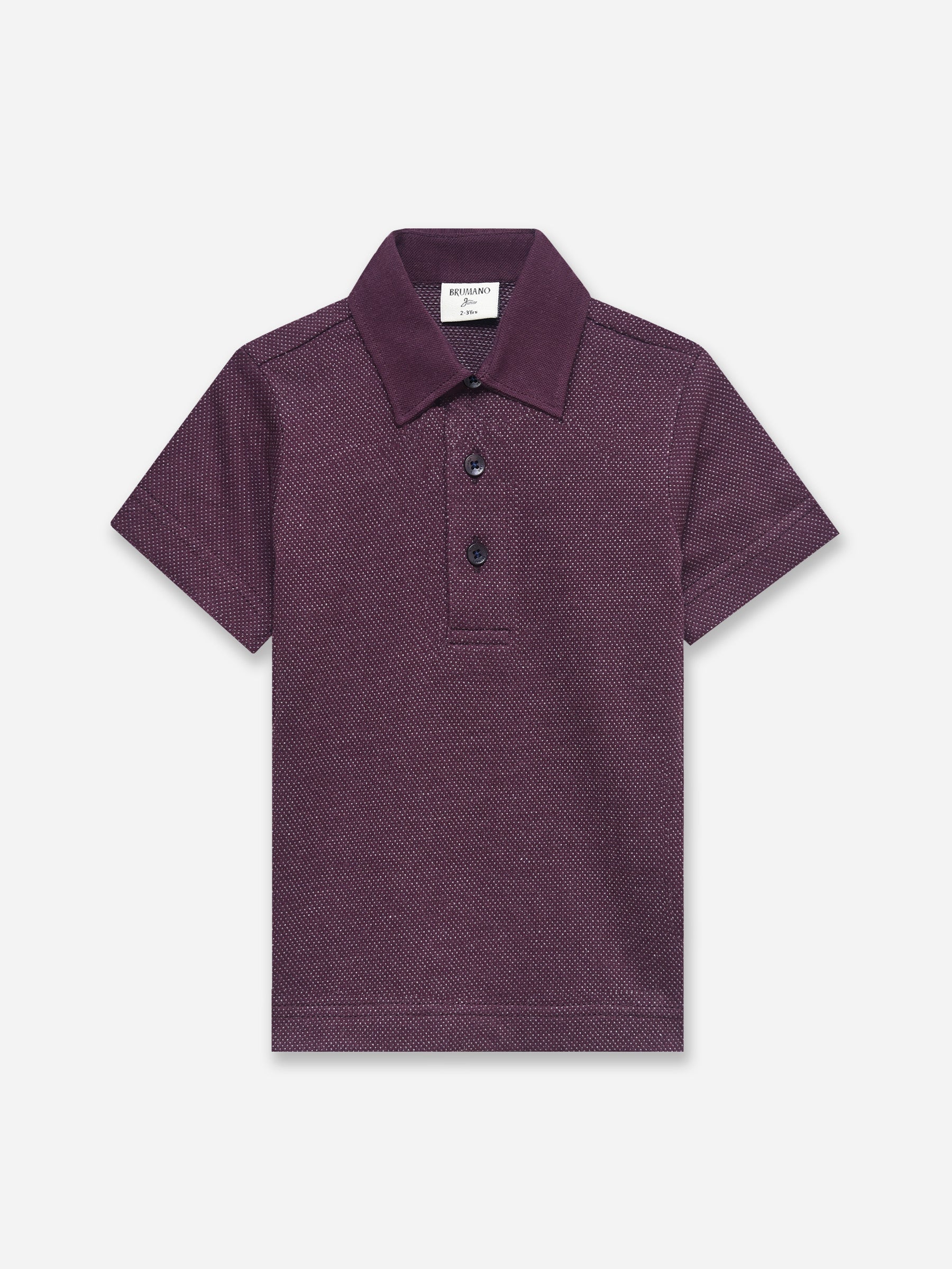 Burgundy Dobby Casual Polo - Junior