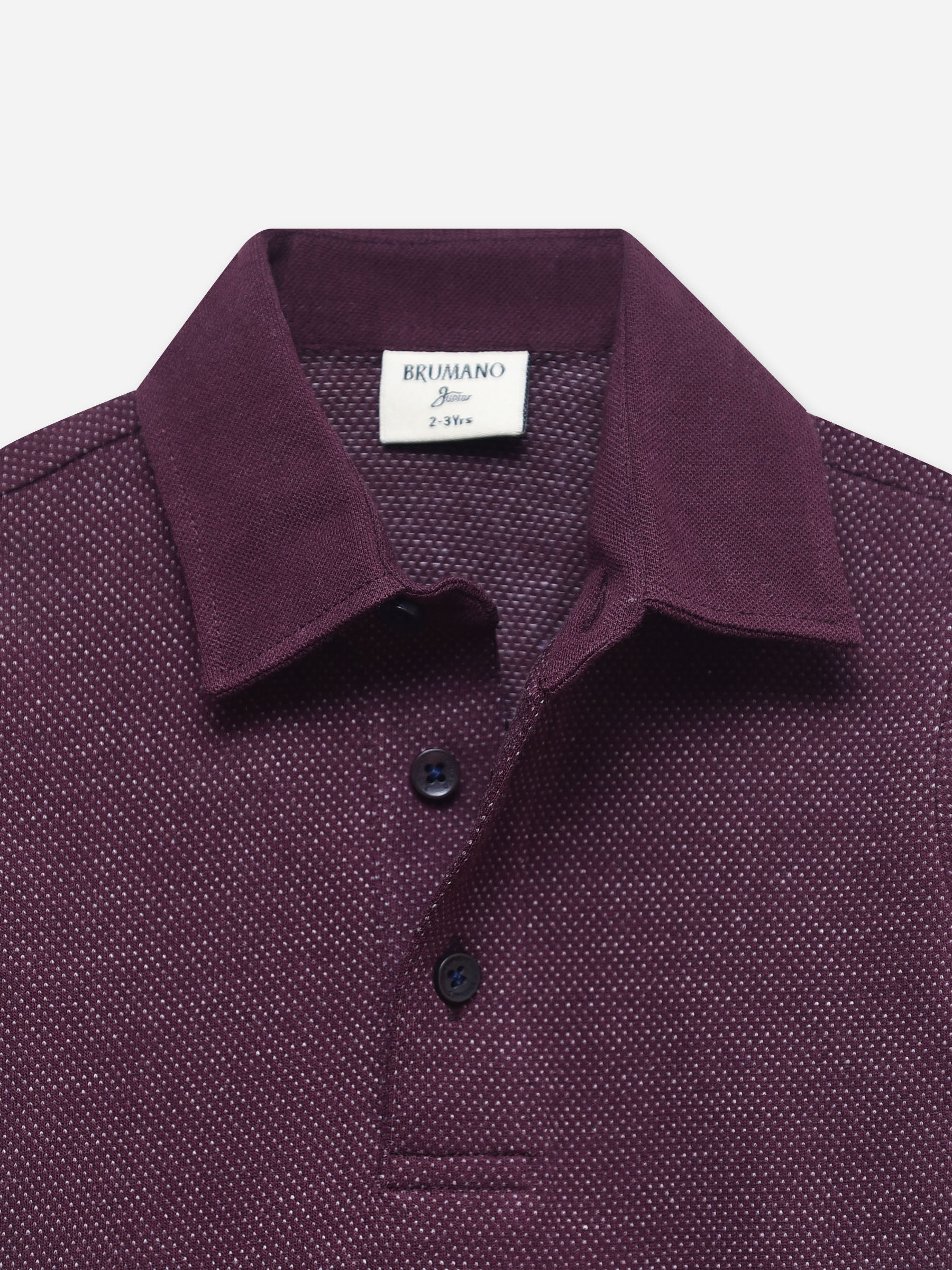 Burgundy Dobby Casual Polo - Junior