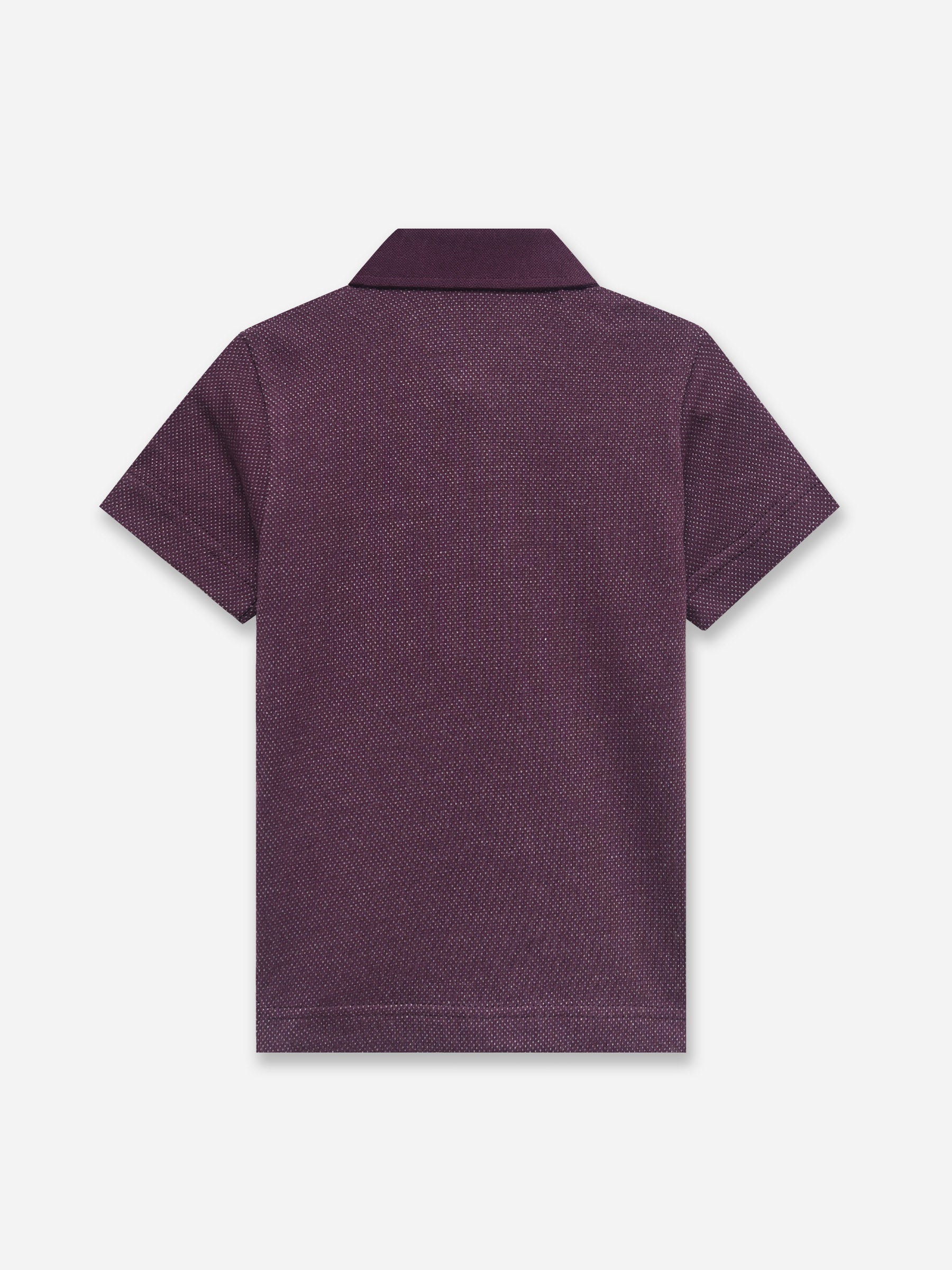Burgundy Dobby Casual Polo - Junior