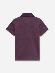 Burgundy Dobby Casual Polo - Junior