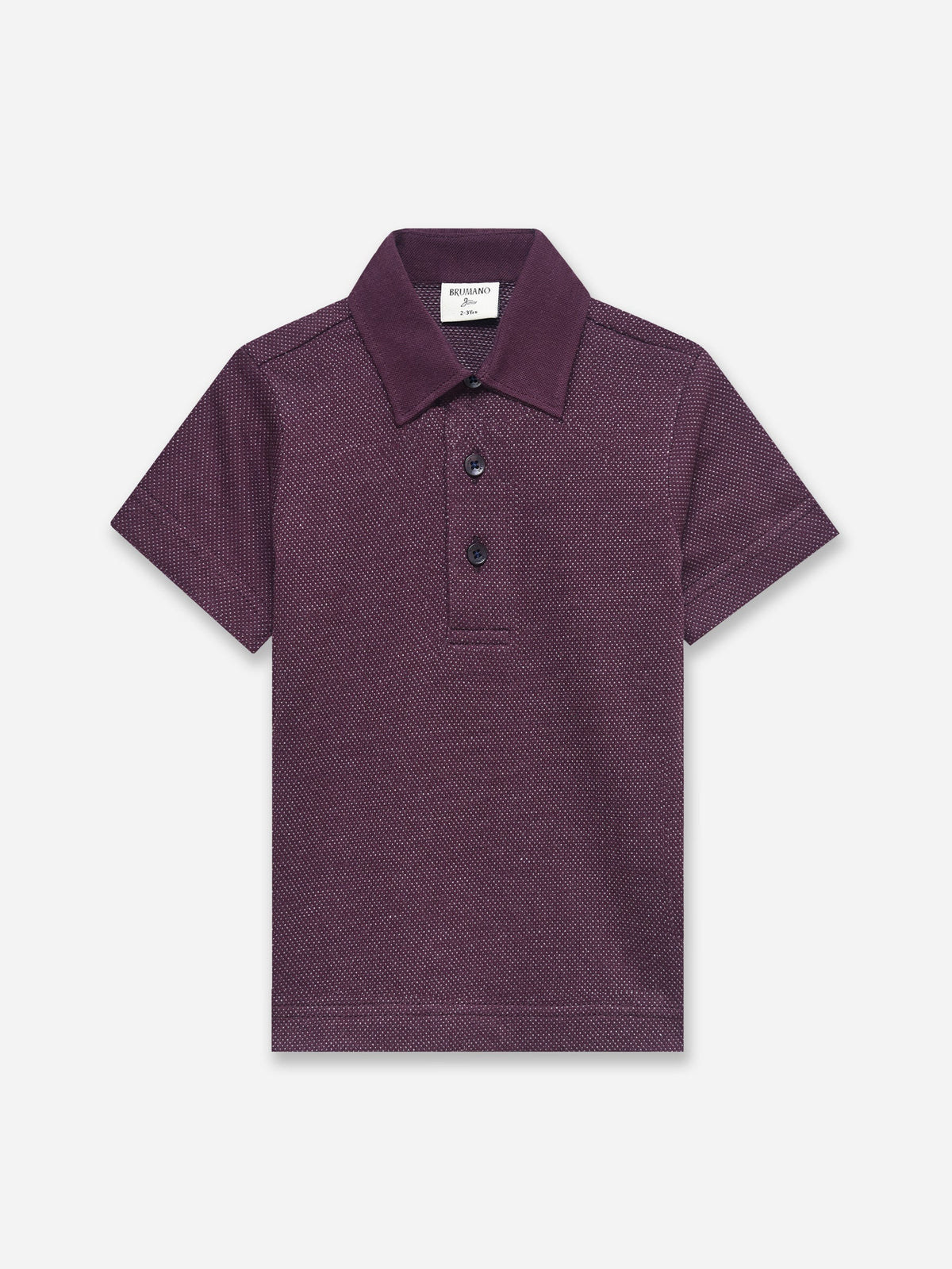 Burgundy Dobby Casual Polo - Junior