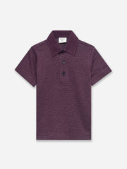 Burgundy Dobby Casual Polo - Junior