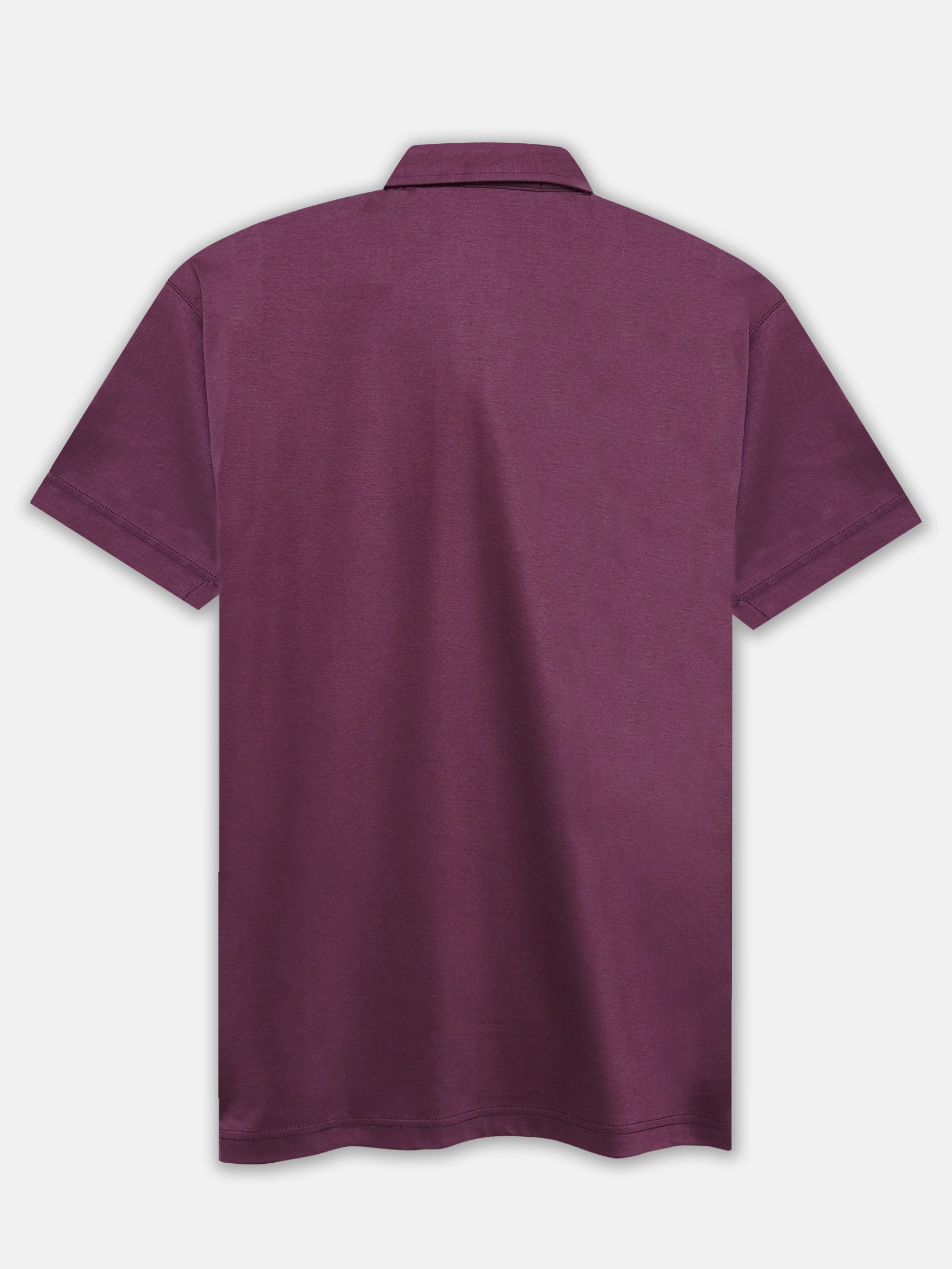 Burgundy Mercerized Polo With Cutaway Collar