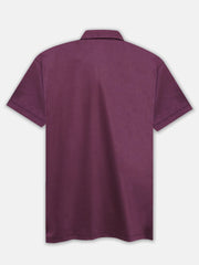 Burgundy Mercerized Polo With Cutaway Collar