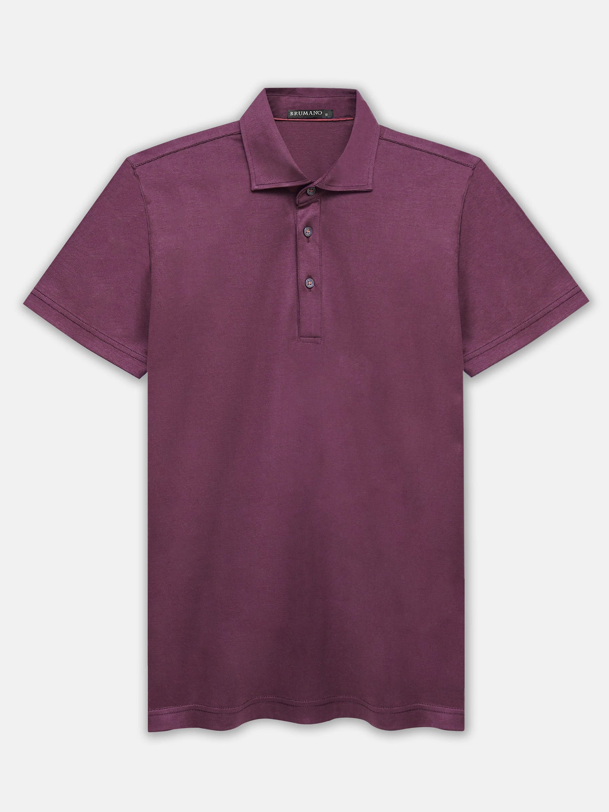 Burgundy Mercerized Polo With Cutaway Collar