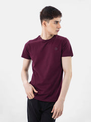 Burgundy 100% Combed Cotton Crew Neck T-Shirt