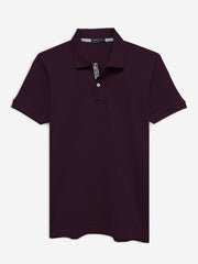 Burgundy 100% Cotton Basic Polo