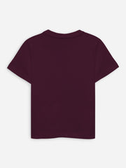 Burgundy 100% Cotton Casual Tee