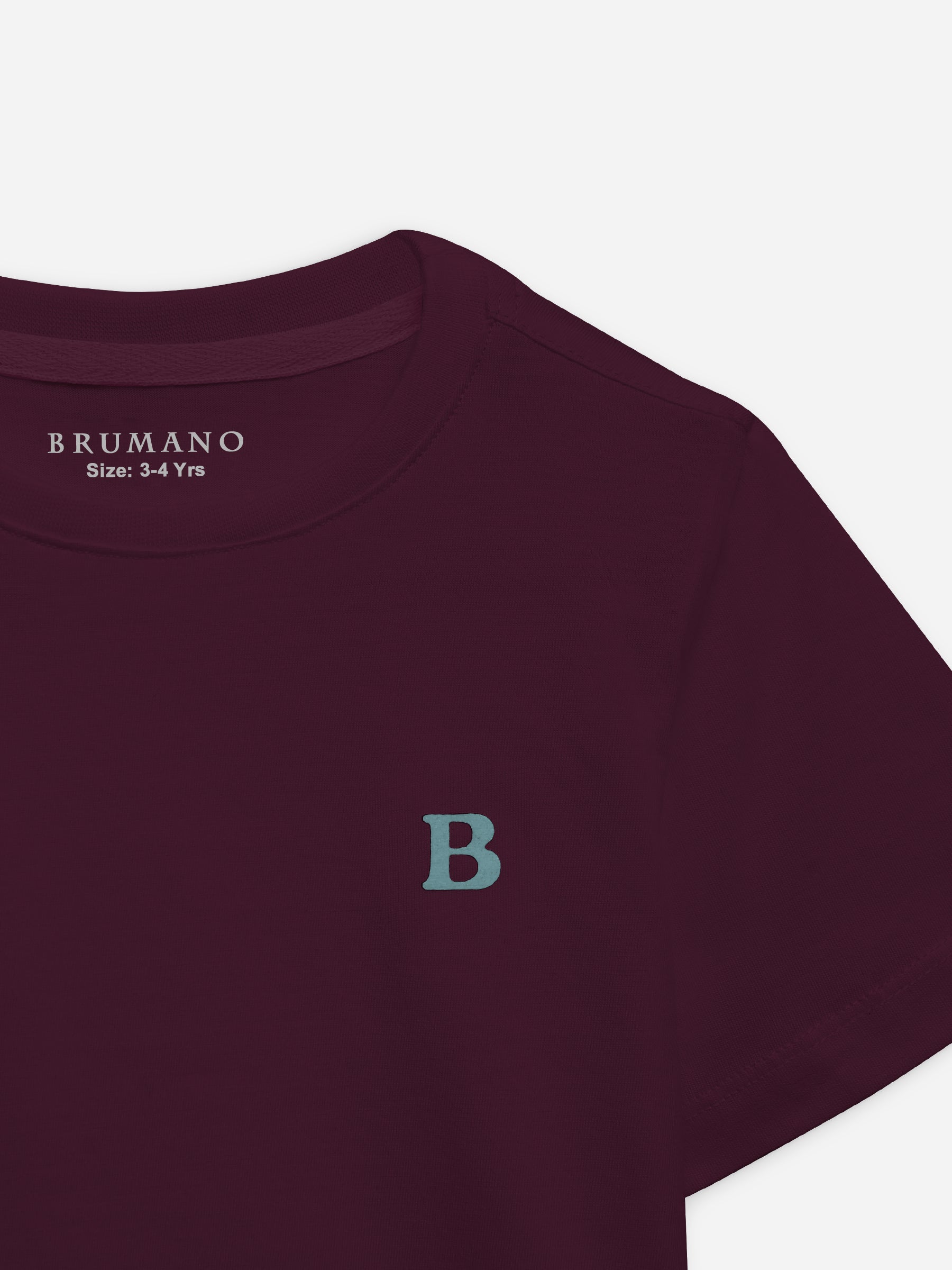 Burgundy 100% Cotton Casual Tee
