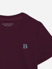 Burgundy 100% Cotton Casual Tee