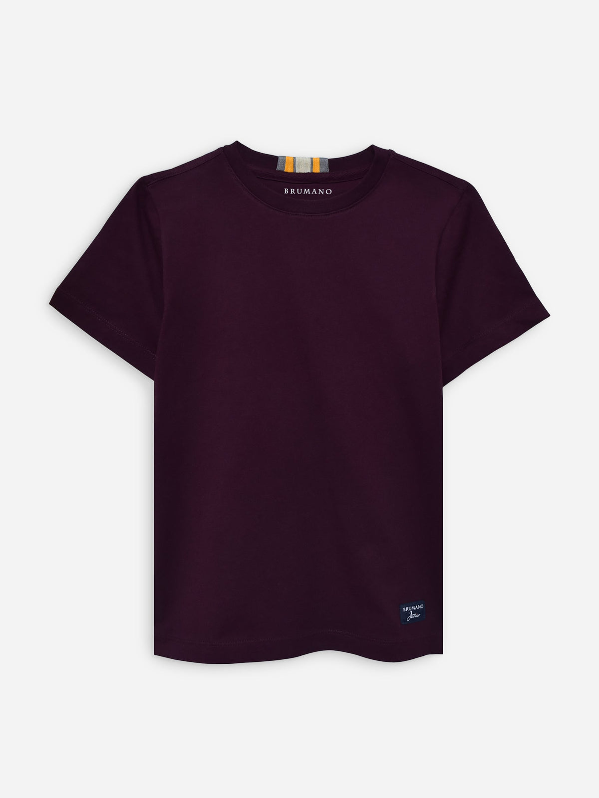 Burgundy 100% Cotton Casual Tee With Detailing