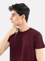 Burgundy Basic Crew Neck T-Shirt