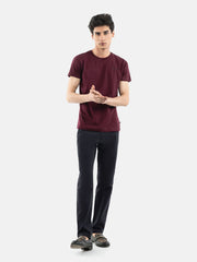 Burgundy Basic Crew Neck T-Shirt
