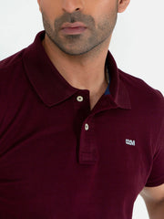 Burgundy Basic Pique Polo Shirt