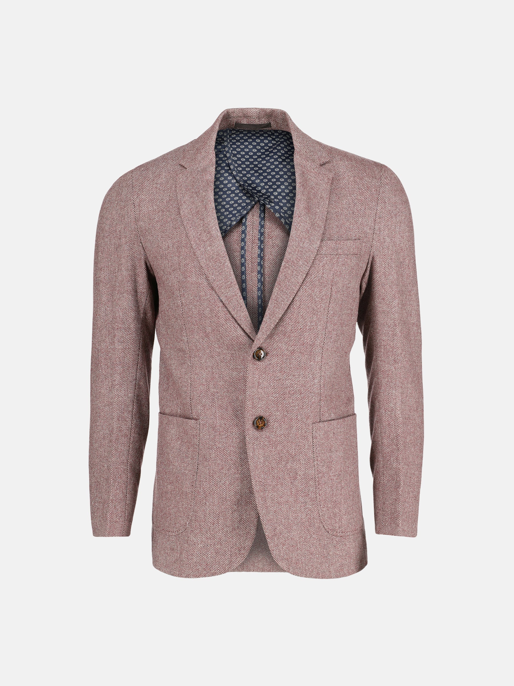 Burgundy Dobby Structured Wool Cashmere Blazer - Sartoria