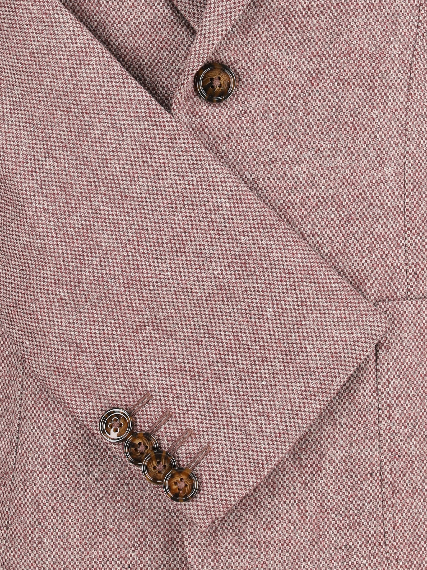 Burgundy Dobby Structured Wool Cashmere Blazer - Sartoria
