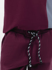 Burgundy Knitted Casual Summer Short