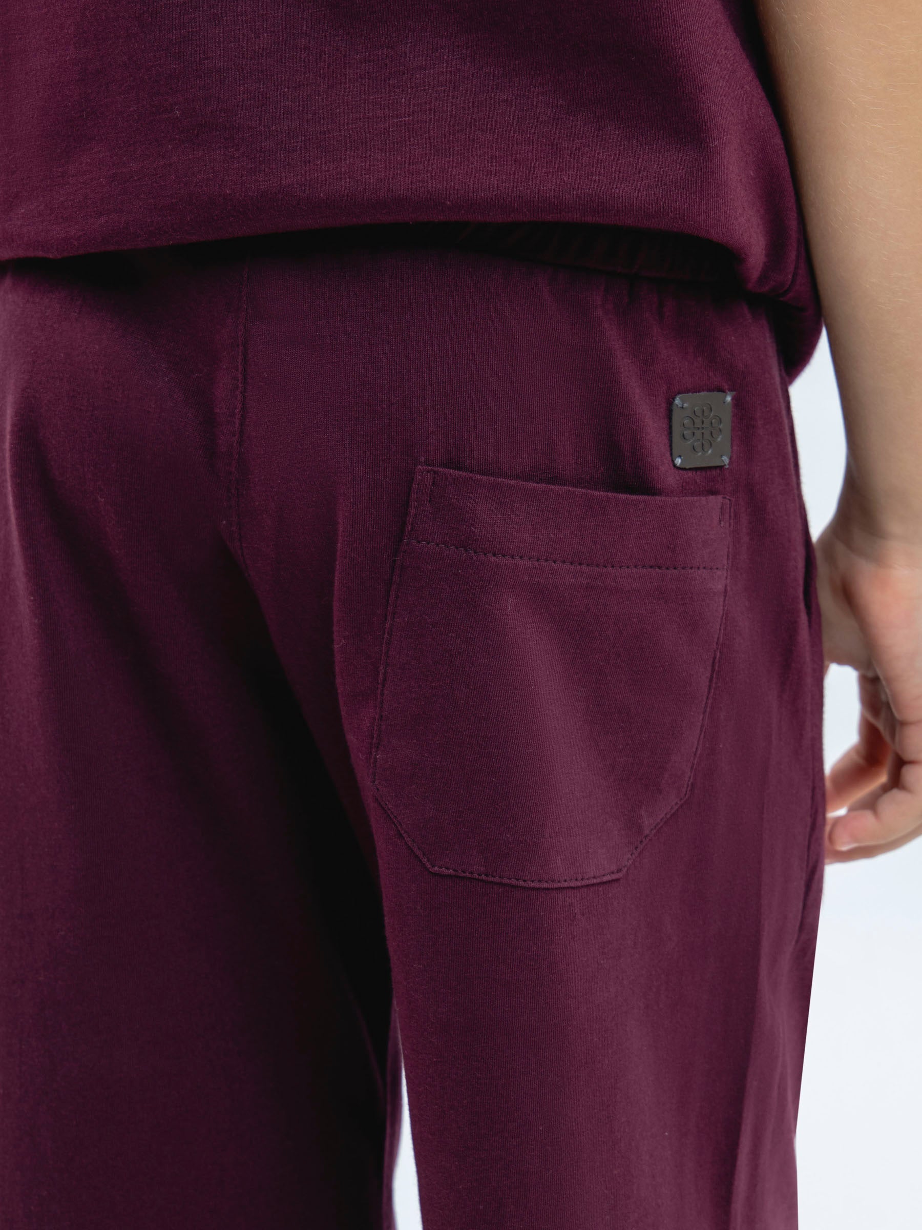 Burgundy Knitted Casual Summer Short