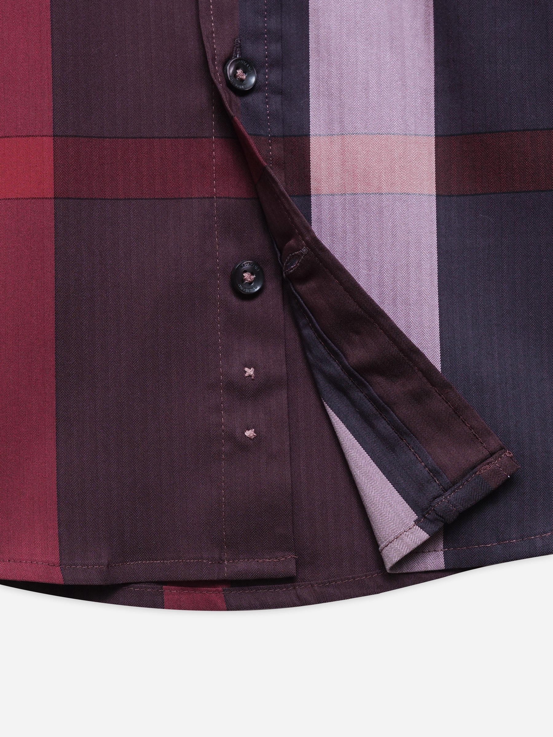 Burgundy Large Checkered Casual Shirt - Junior