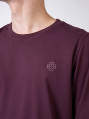 Burgundy Long Sleeve Crew Neck T-Shirt