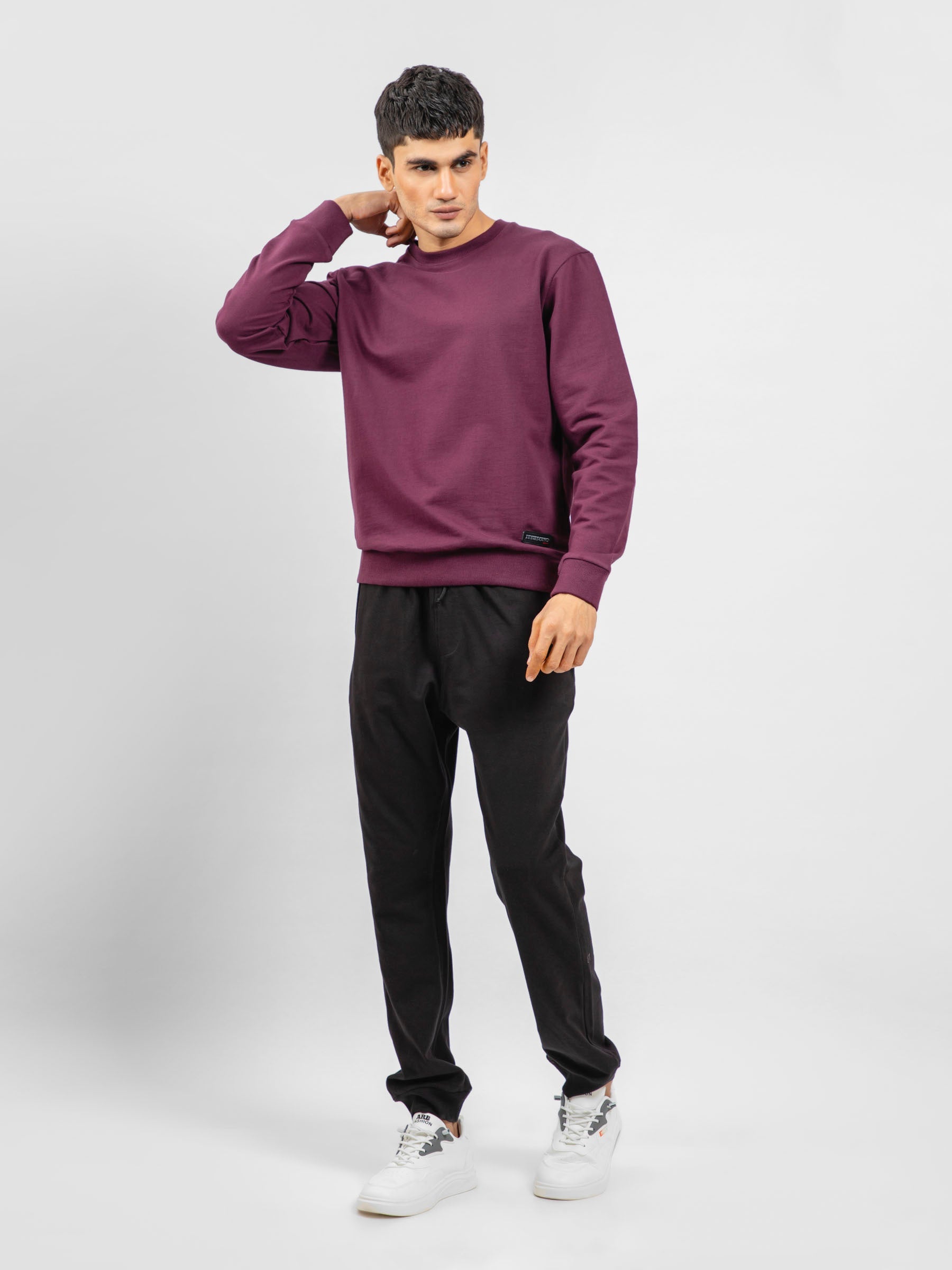 Burgundy Long Sleeve Crewneck Sweatshirt