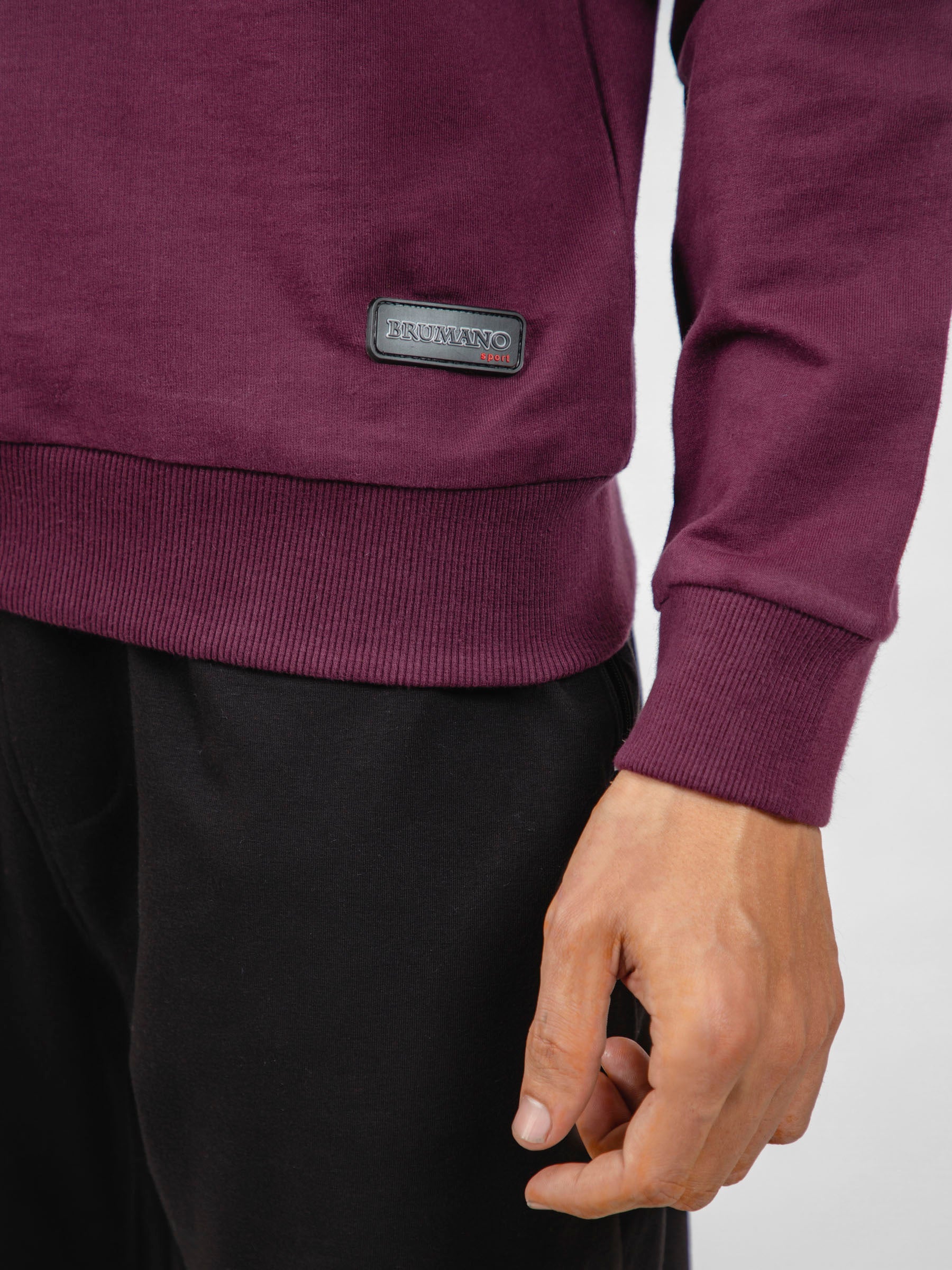 Burgundy Long Sleeve Crewneck Sweatshirt